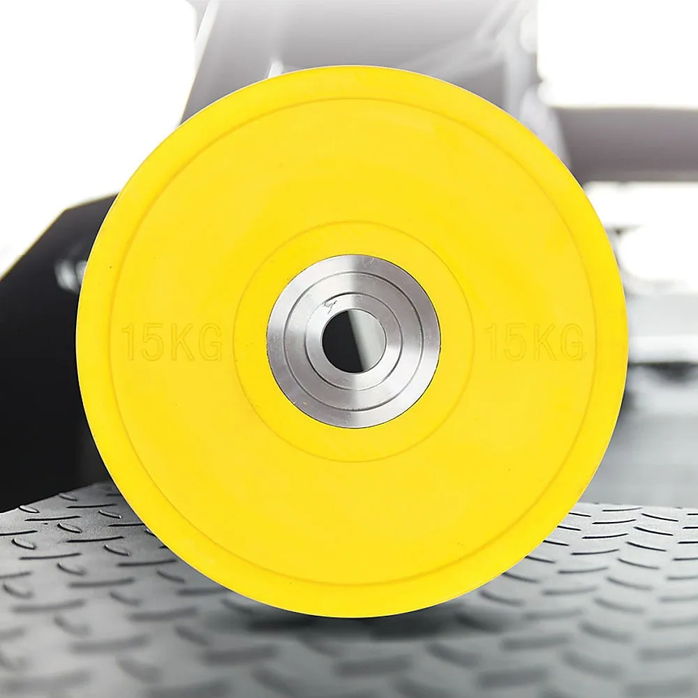 Durable 15KG Yellow PRO Olympic Rubber Bumper Weight Plate