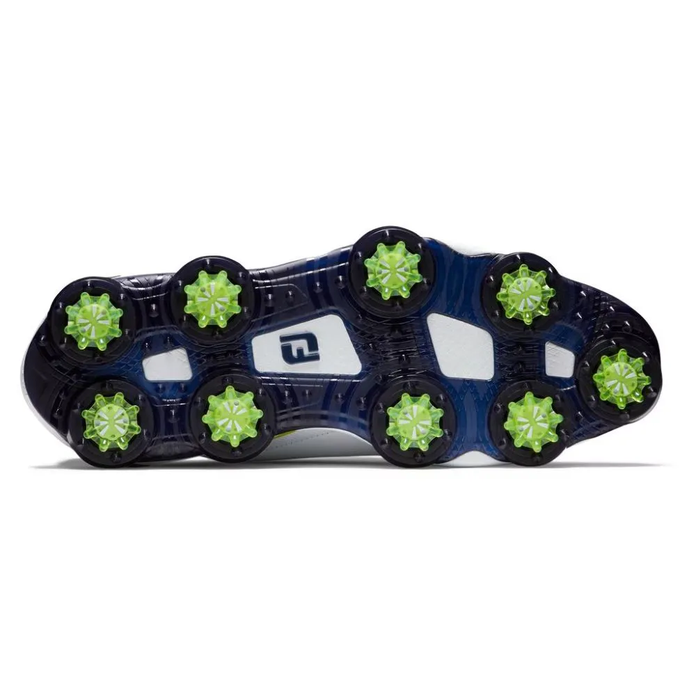 FootJoy Men's Tour Alpha Cleated Laced Golf Shoe - White/Navy/Lime