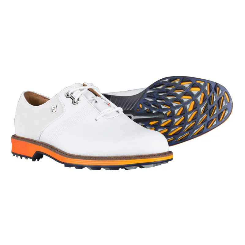 FOOTJOY Premiere Series Flint Men's Spikeless Shoes (White/White/Orange)