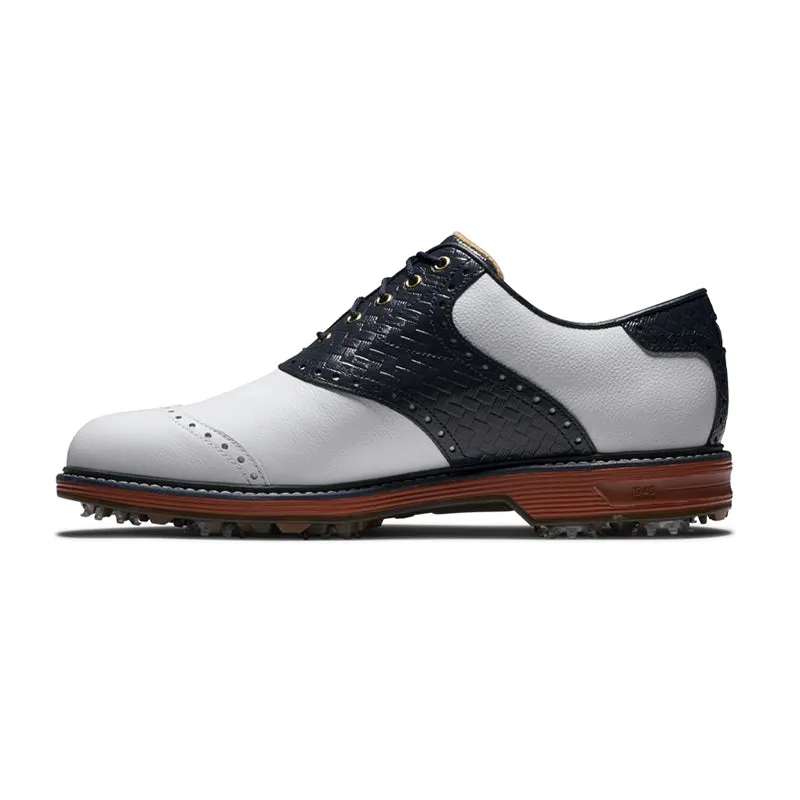 FOOTJOY Red Clay Premiere Series Wilcox Men's Spiked Shoes (White/Navy)