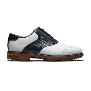 FOOTJOY Red Clay Premiere Series Wilcox Men's Spiked Shoes (White/Navy)