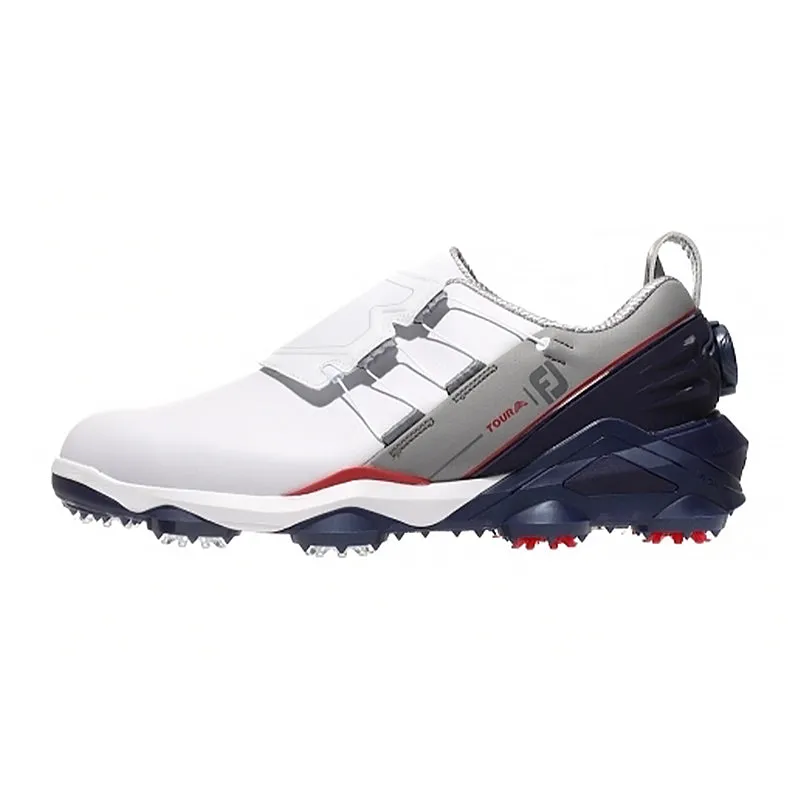 FOOTJOY Tour Alpha BOA Men's Spiked Shoes (White/Grey/Red)