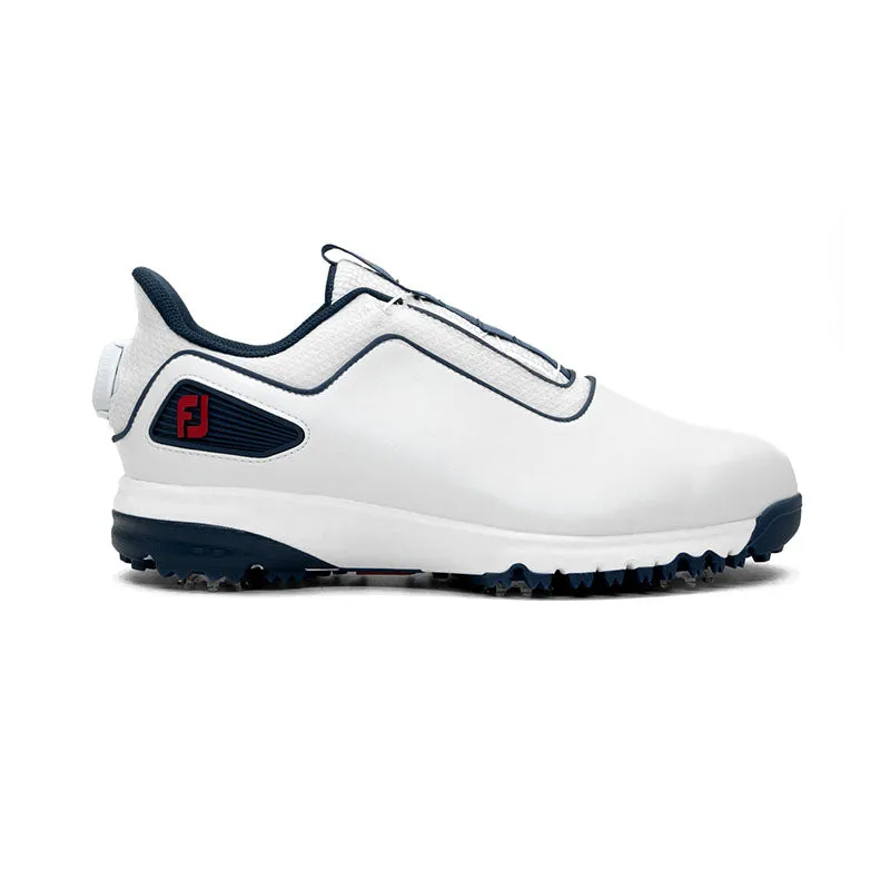 FOOTJOY UltraFit BOA Men's Spiked Shoes (White/Navy/Red)