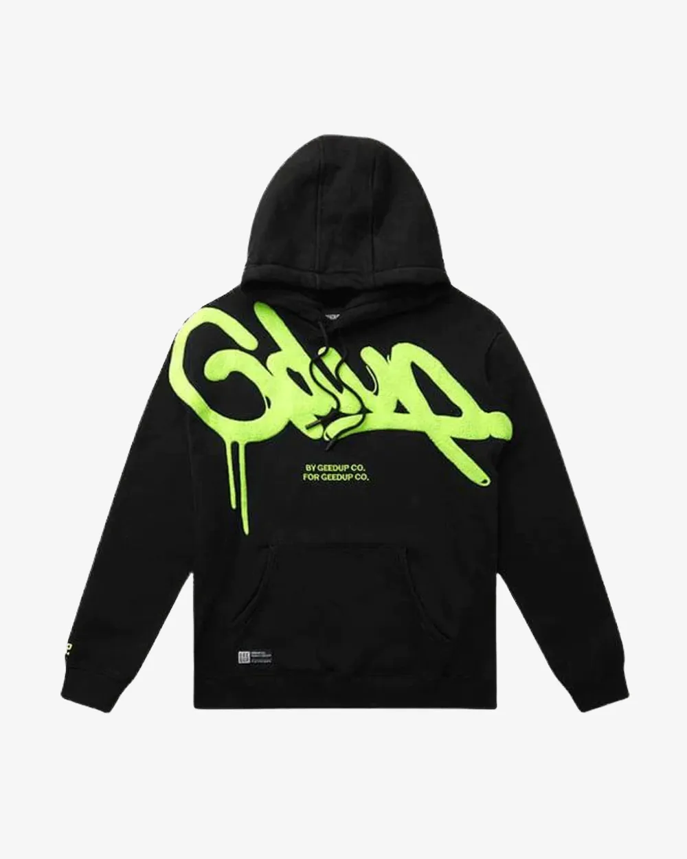 GEEDUP HAND STYLE HOODIE BLACK HYPER YELLOW