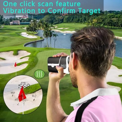 Golf Rangefinder with Slope Compensation, 1200 Yards, 7X Magnification, Suitable for Golf, Hunting, Outdoor Sports, with Flagpole Locking Vibration, Magnetic Function, USB-C Charge