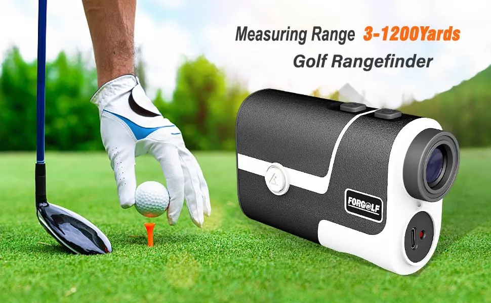 Golf Rangefinder with Slope Compensation, 1200 Yards, 7X Magnification, Suitable for Golf, Hunting, Outdoor Sports, with Flagpole Locking Vibration, Magnetic Function, USB-C Charge