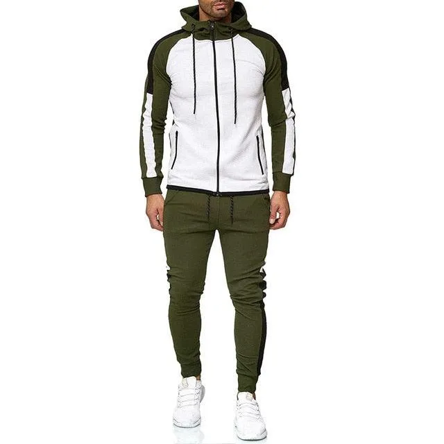 Great Autumn Winter Men's Tracksuit Set - 2 Pcs Men Gradient Sweatsuits Sports Suit (TM9)(F101)