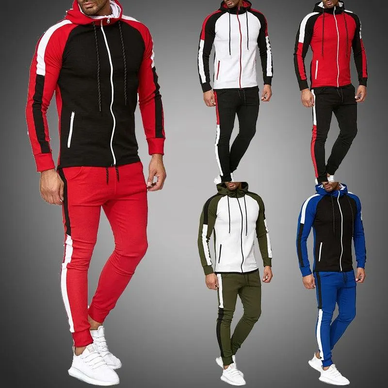 Great Autumn Winter Men's Tracksuit Set - 2 Pcs Men Gradient Sweatsuits Sports Suit (TM9)(F101)