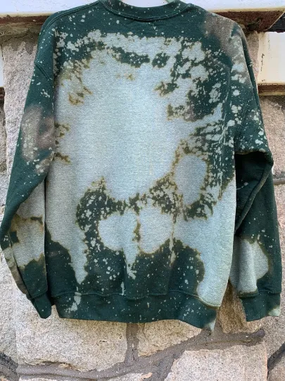 Handmade Green Bay Packers Forest Green Bleached Unisex Crewneck Sweatshirt