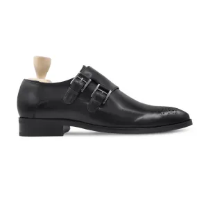 Jeralyn - Men's Black Calf Leather Double Monkstrap