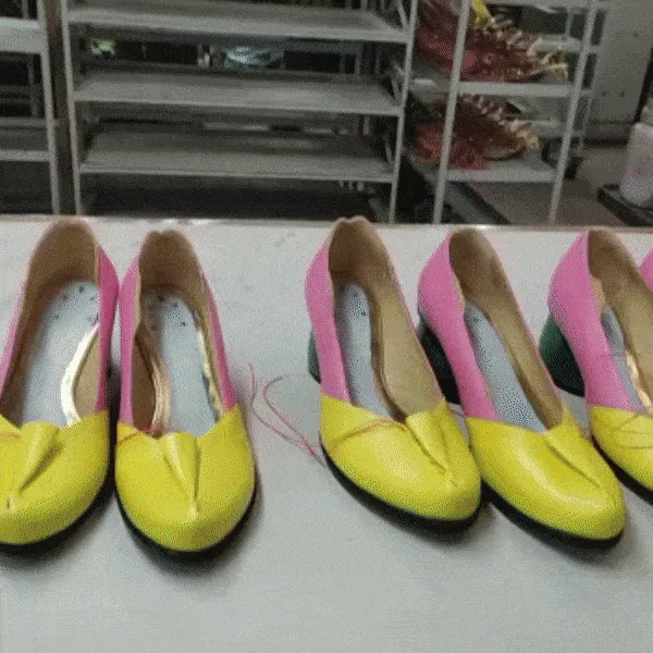 JULI Bouquet | Pink Yellow Leather Heels