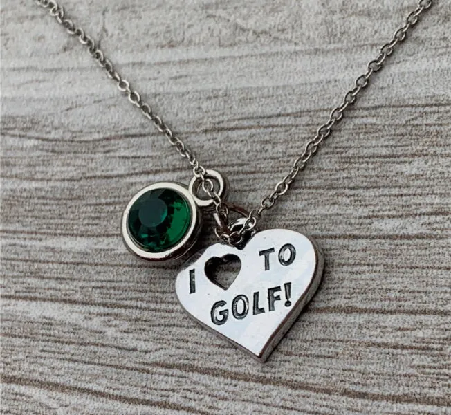 Love Golf Birthstone Necklace