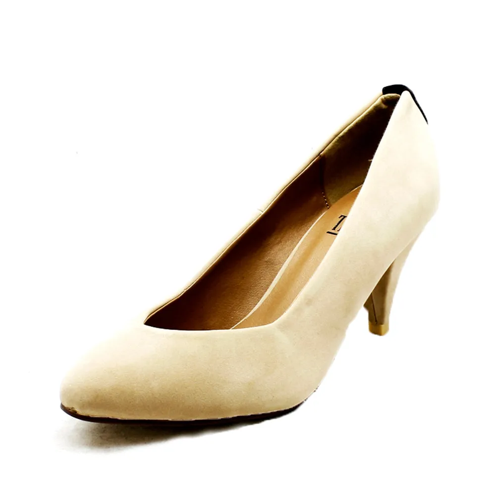 LOW HEEL PONTED TOE COURT SHOES WITH HEEEL DETAIL