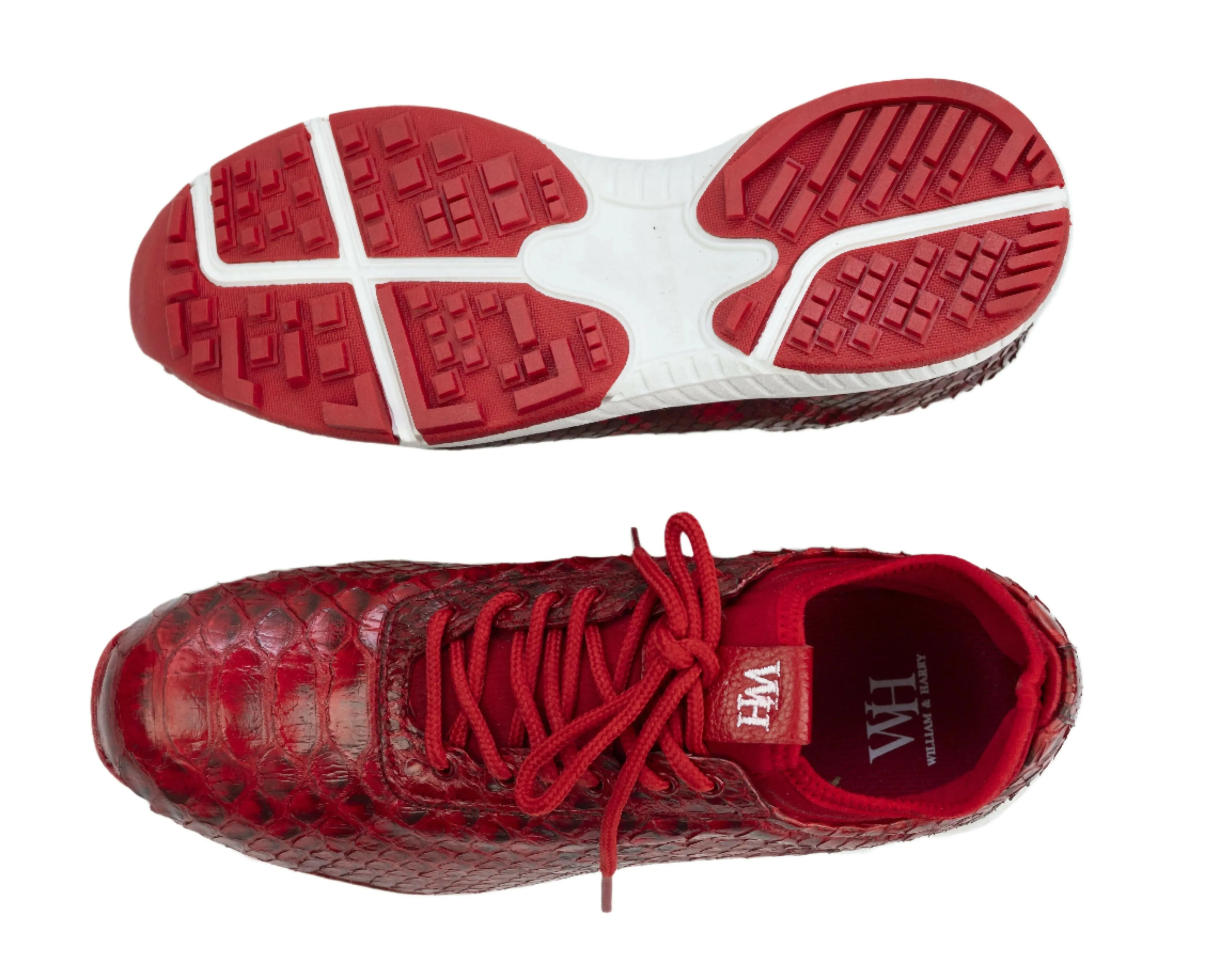 Luxurious Hand-Painted Exotic Python Golf Shoes in Red for Men Available Soon - Pre-Order Yours Now