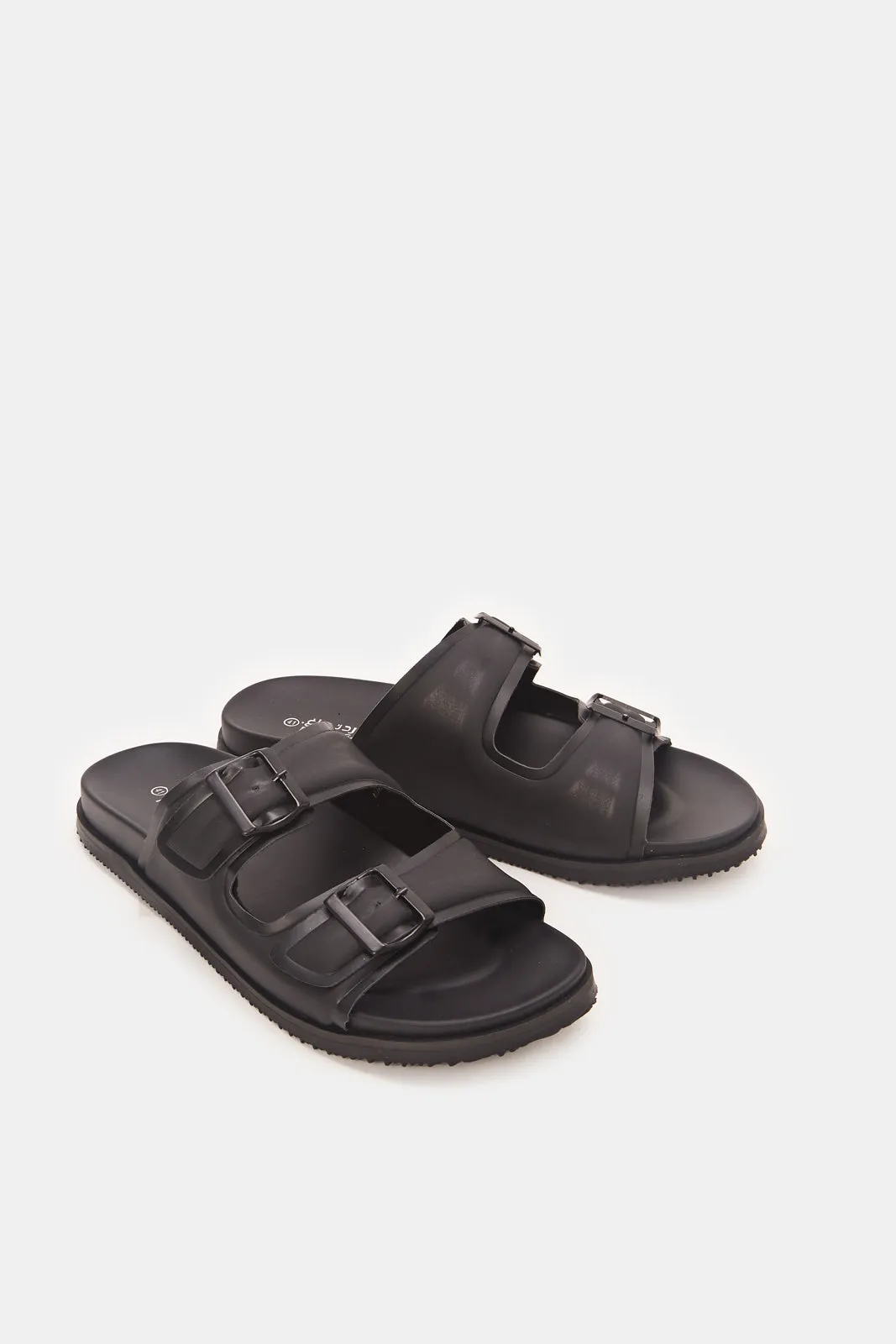 Men Black Molded Insole Sandals