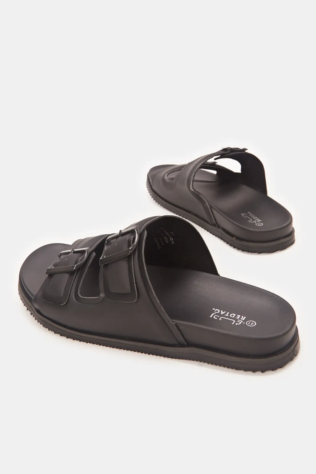 Men Black Molded Insole Sandals