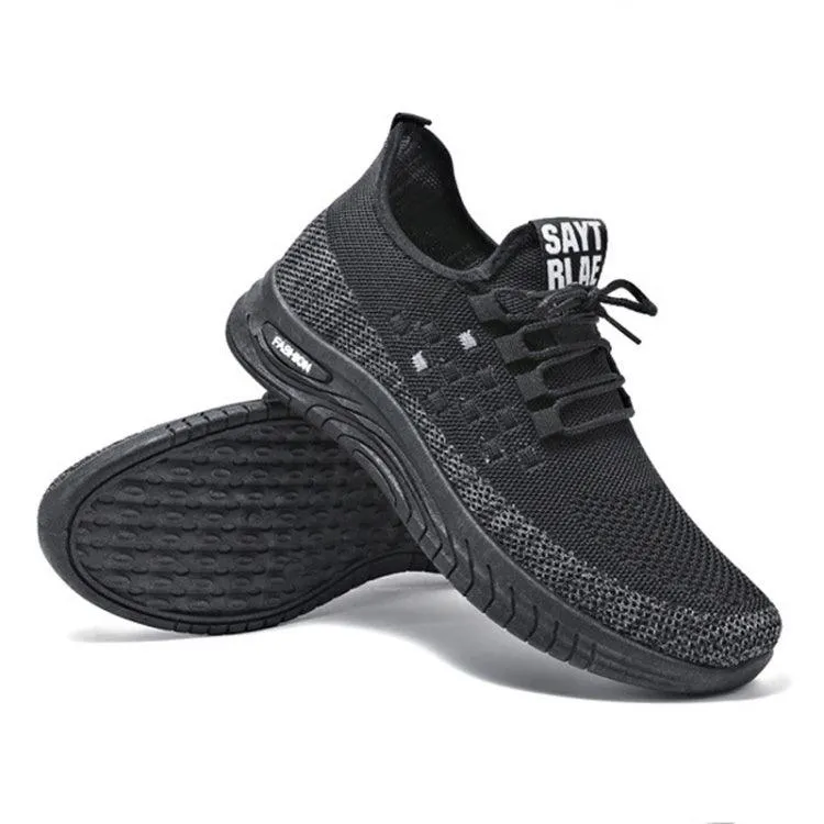 Men's Casual Lace-Up Flying Knitting Sports Shoes for Spring and Autumn