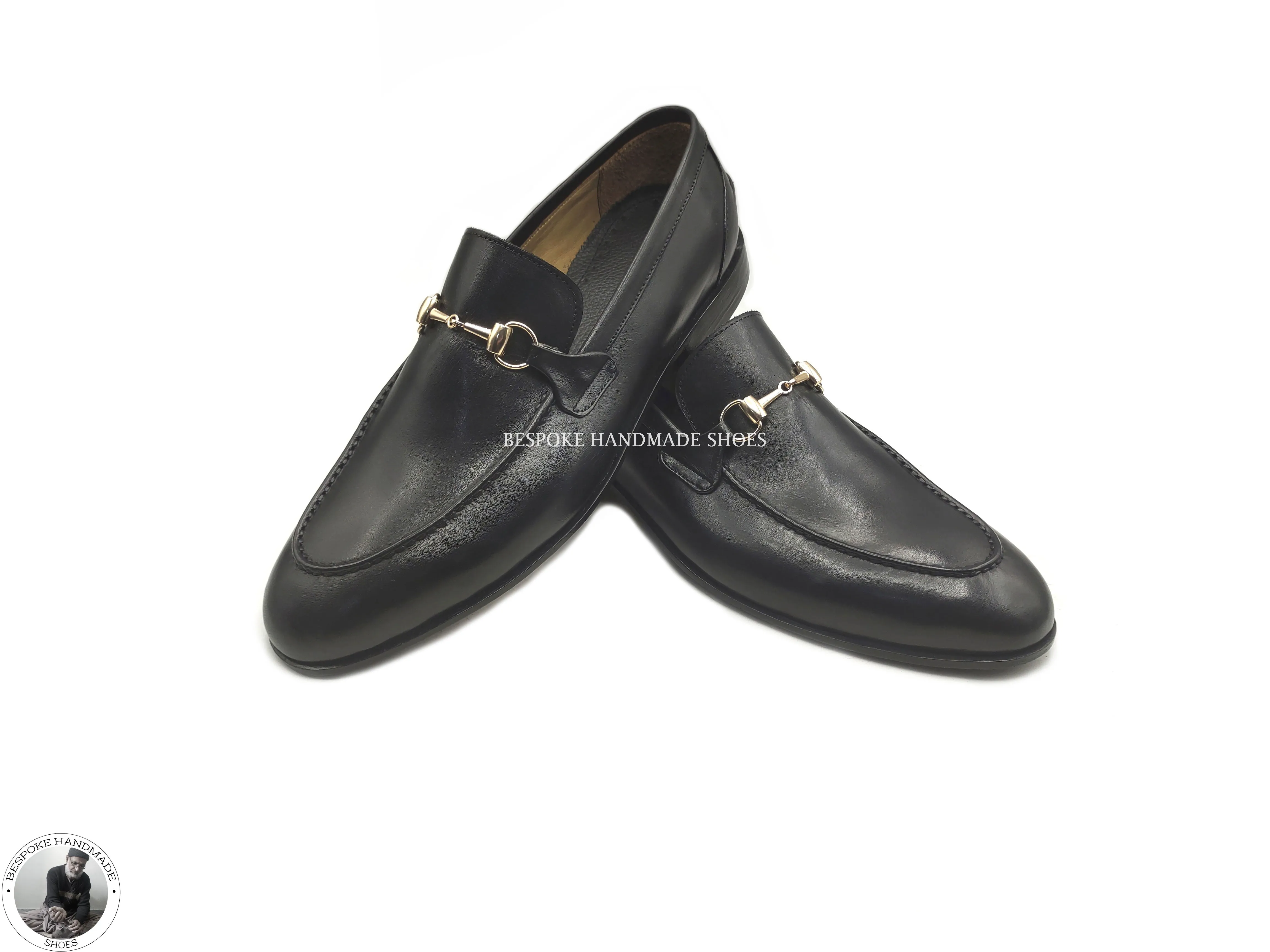 Men's Handcrafted ,  Brown Leather Slip On Loafers Buckle Fashion Shoes For Men's