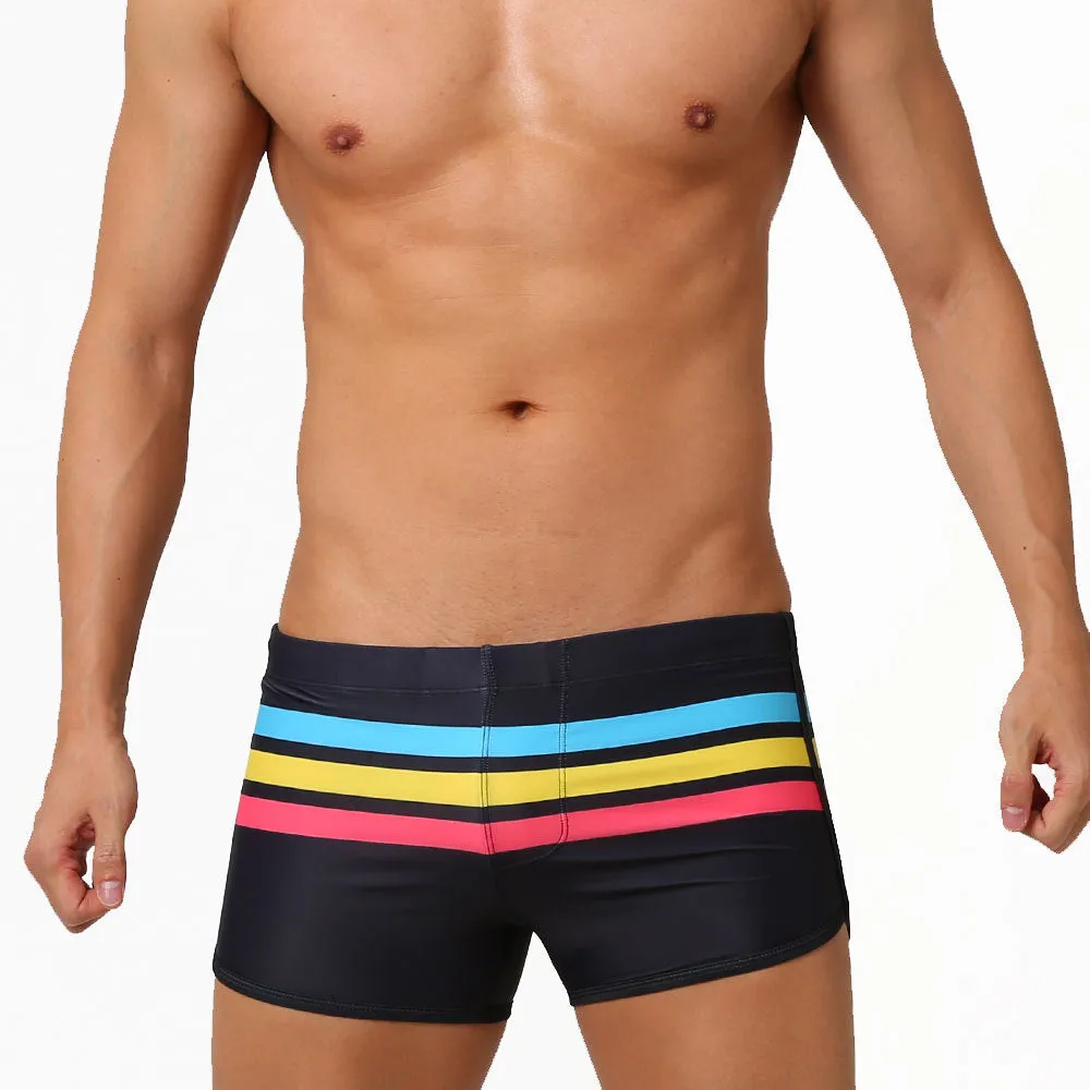 Men's New Sports Open Colorful Stripes Flat Sports Shorts