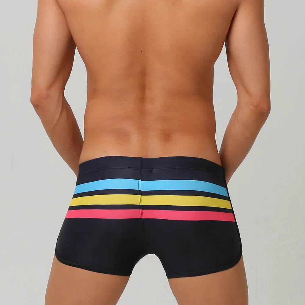 Men's New Sports Open Colorful Stripes Flat Sports Shorts