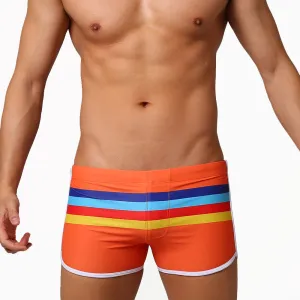 Men's New Sports Open Colorful Stripes Flat Sports Shorts