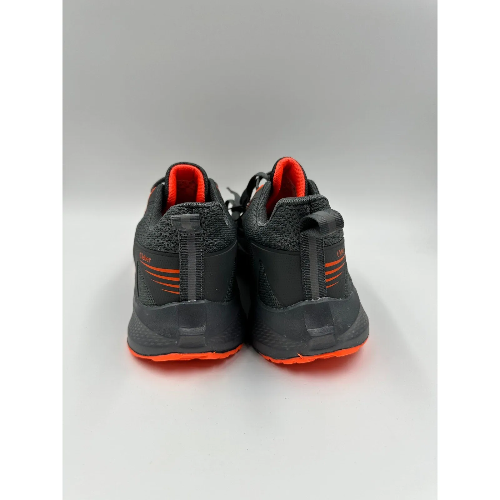 Men's Size 9, Gray Running Sneaker with Orange Accents