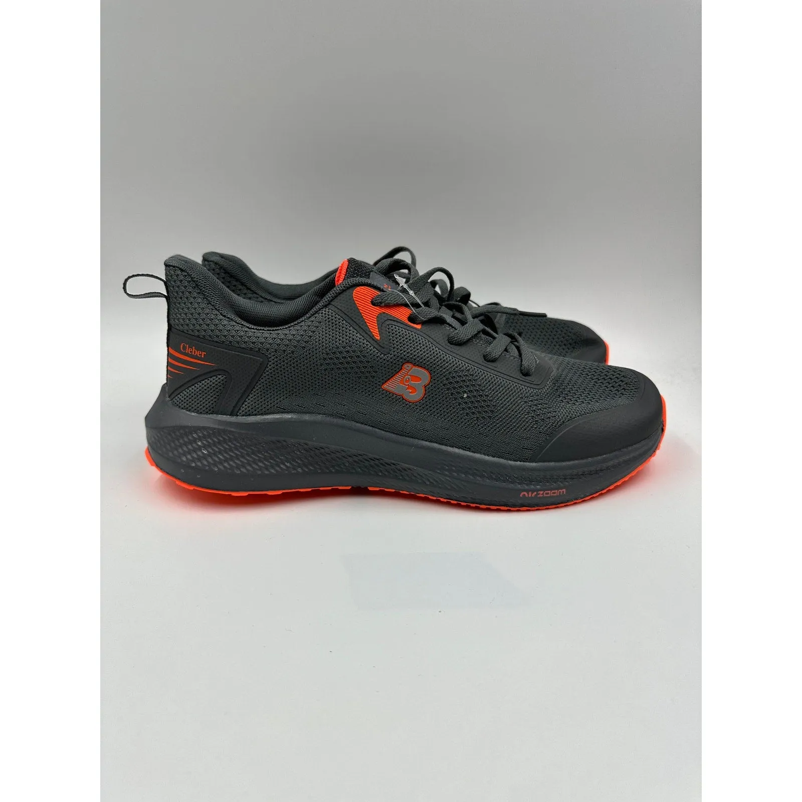 Men's Size 9, Gray Running Sneaker with Orange Accents