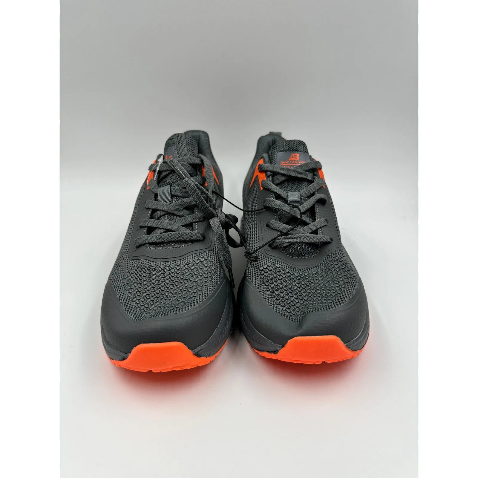 Men's Size 9, Gray Running Sneaker with Orange Accents