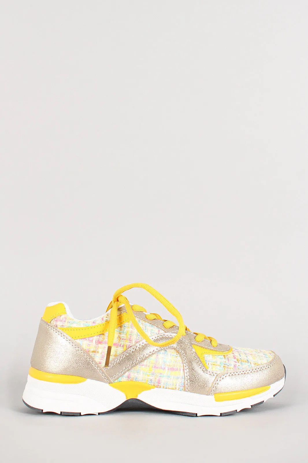 Misbehave Metallic Round Toe Lace Up Sneaker