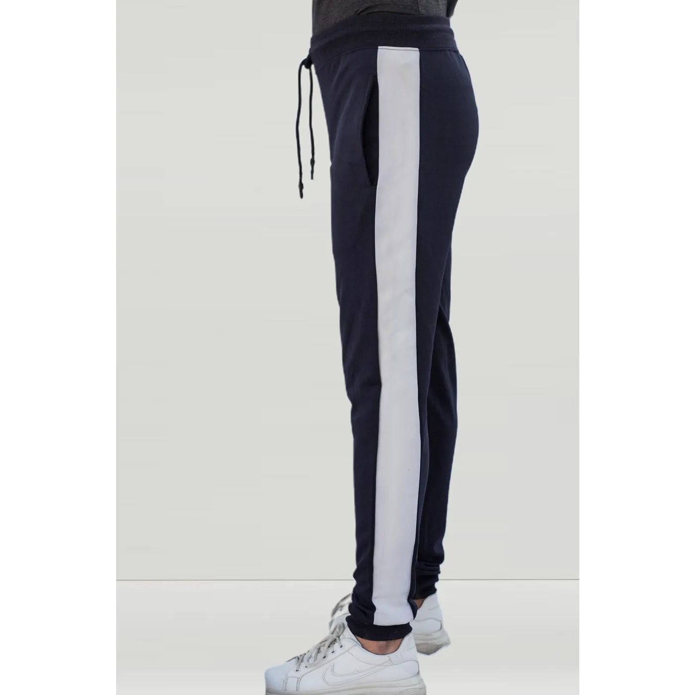 Navy Sports Side Stripe Joggers