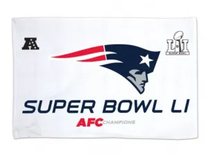 New England Patriots Super Bowl LI 51 AFC Champions Golf Bench Towel 15" x 25"