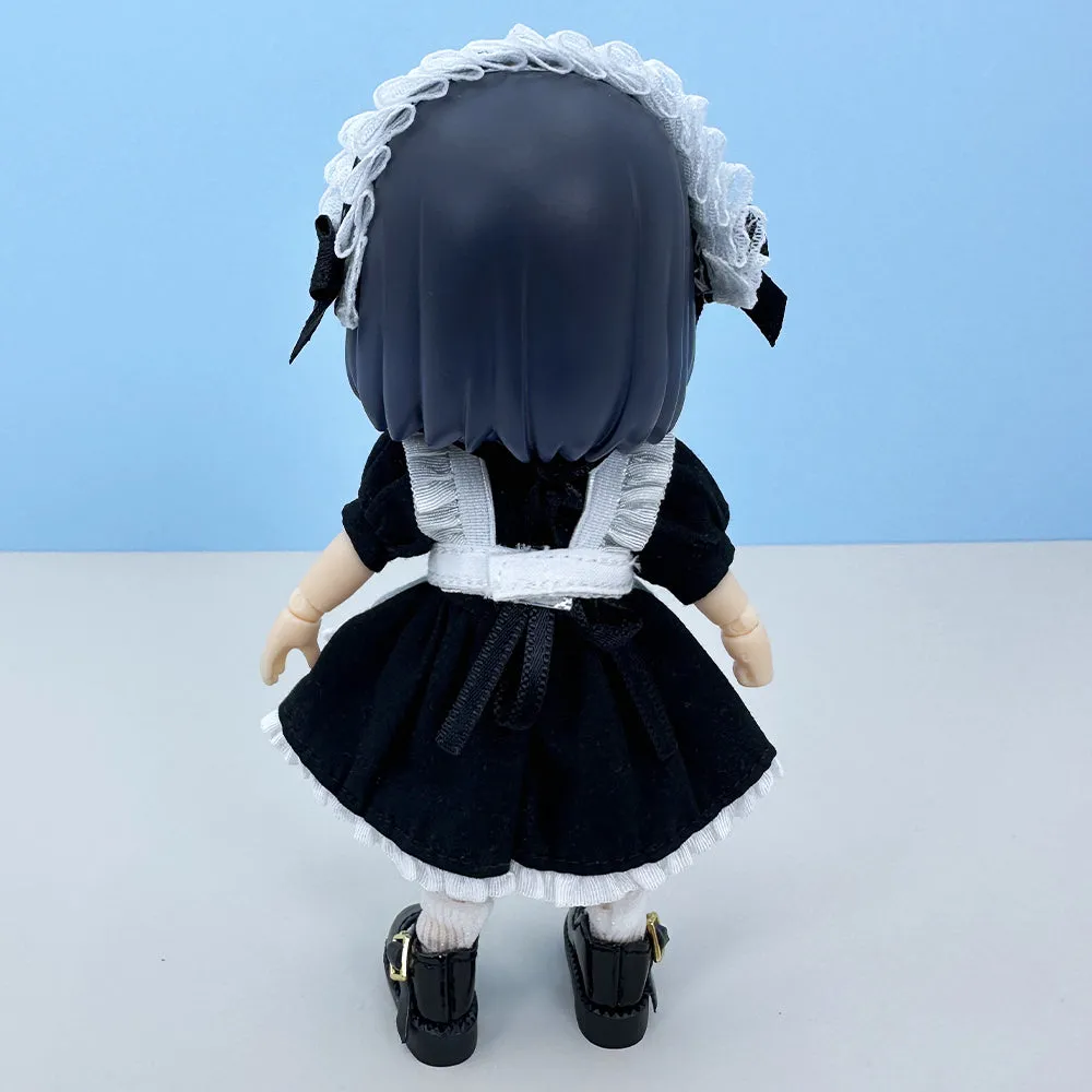 niannyyhouse 1/12 BJD Doll Clothes Headwear Dress Apron Shoes Socks Maid Outfit OB11 4.3in Action Figures Doll Dressup