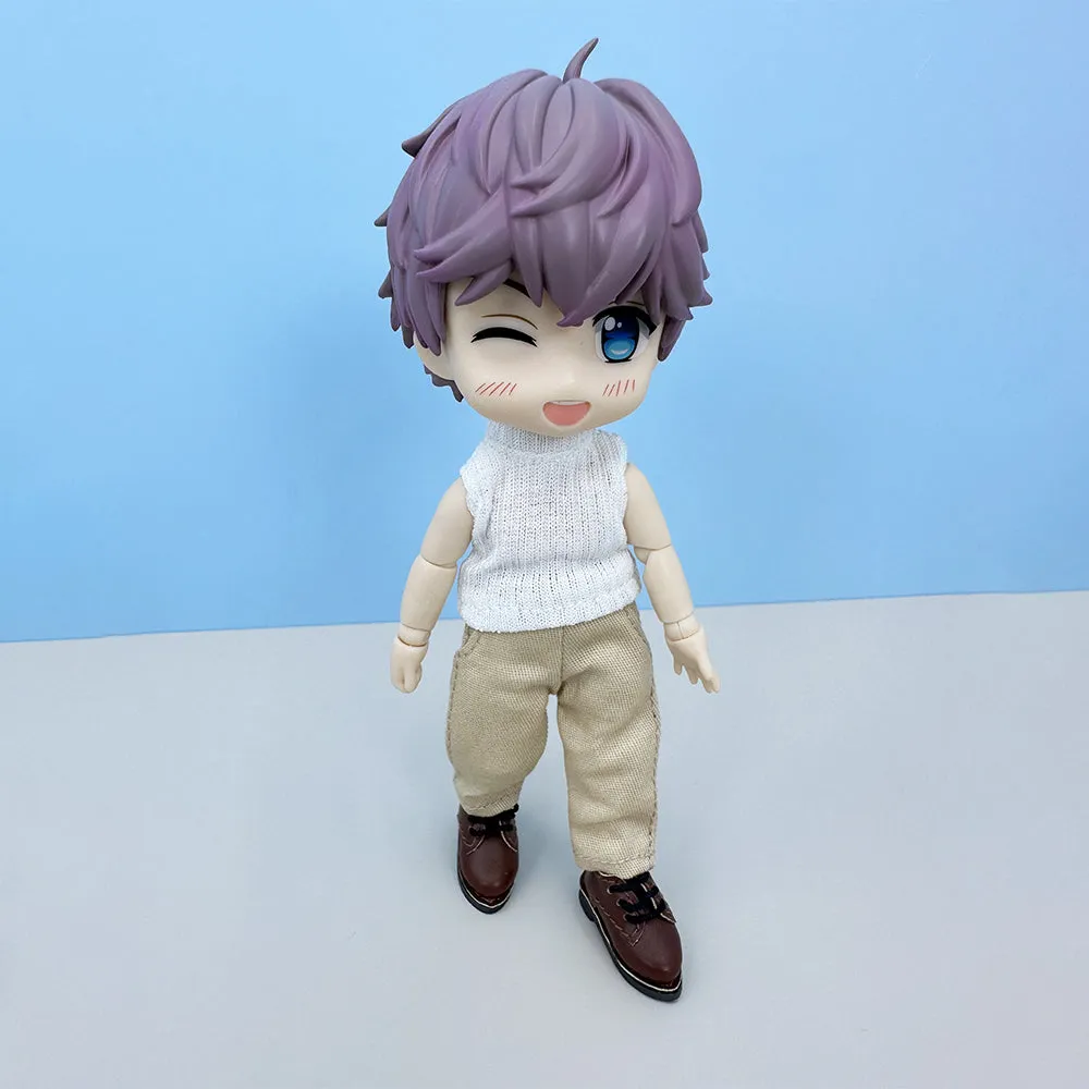 niannyyhouse 1/12 BJD Doll Clothes Turtleneck Vest Pants Shoes OB11 4.3in Action Figures Doll Dressup