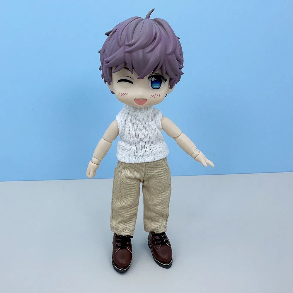 niannyyhouse 1/12 BJD Doll Clothes Turtleneck Vest Pants Shoes OB11 4.3in Action Figures Doll Dressup