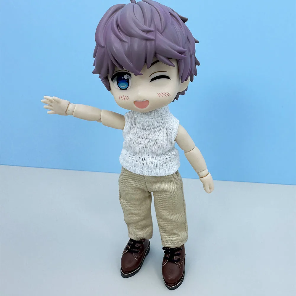 niannyyhouse 1/12 BJD Doll Clothes Turtleneck Vest Pants Shoes OB11 4.3in Action Figures Doll Dressup