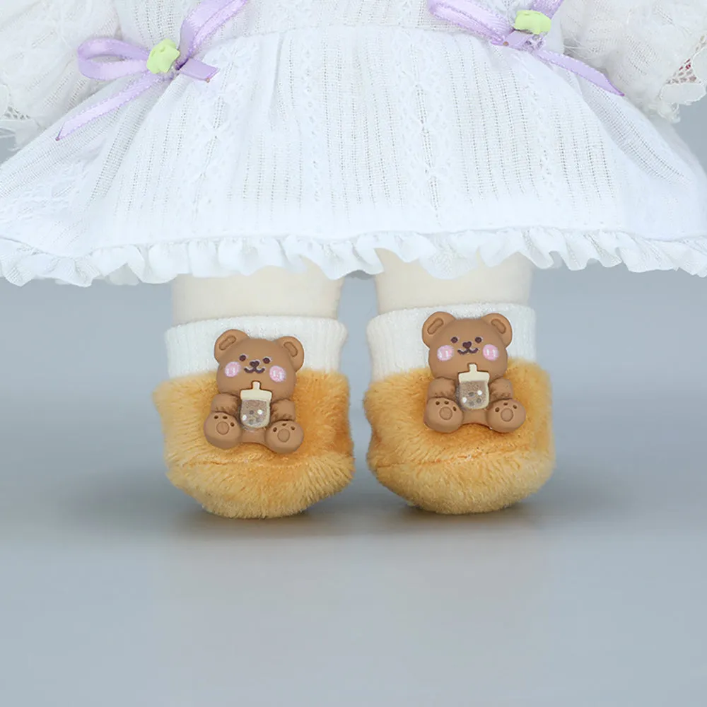 niannyyhouse 20cm Plush Doll Animal Pattern Shoes 8in Doll Accessories Dressup