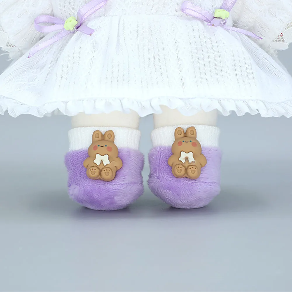 niannyyhouse 20cm Plush Doll Animal Pattern Shoes 8in Doll Accessories Dressup