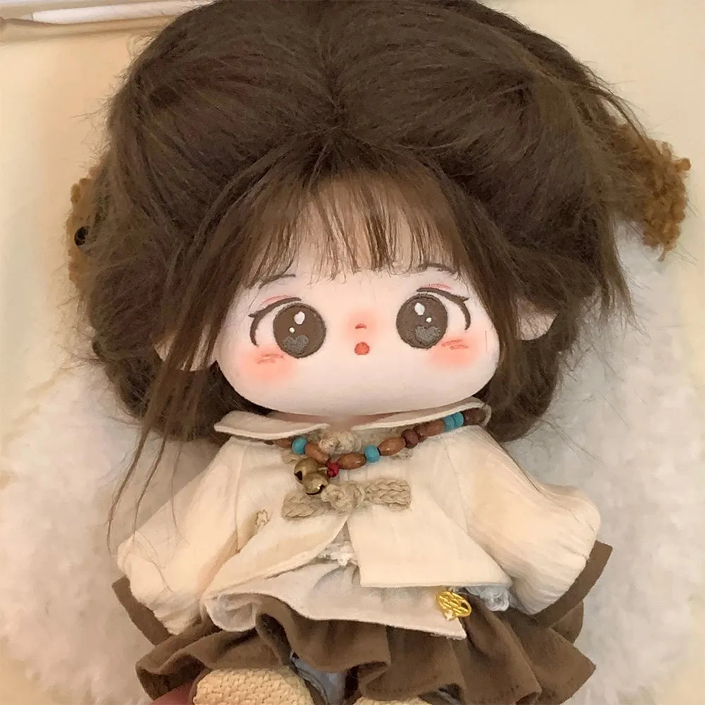 niannyyhouse 20cm Plush Doll Clothes Coat Dresses Shoes Accessories Hanfu Outfit 8in Doll Dress Up