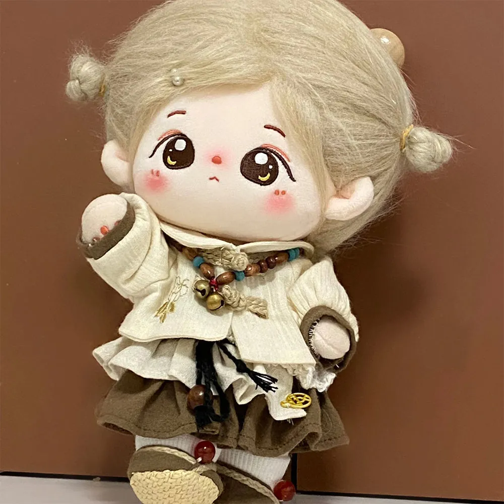 niannyyhouse 20cm Plush Doll Clothes Coat Dresses Shoes Accessories Hanfu Outfit 8in Doll Dress Up