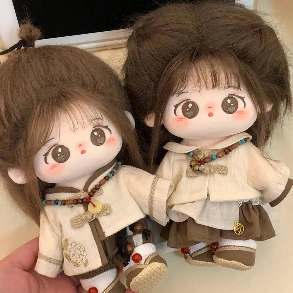 niannyyhouse 20cm Plush Doll Clothes Coat Dresses Shoes Accessories Hanfu Outfit 8in Doll Dress Up