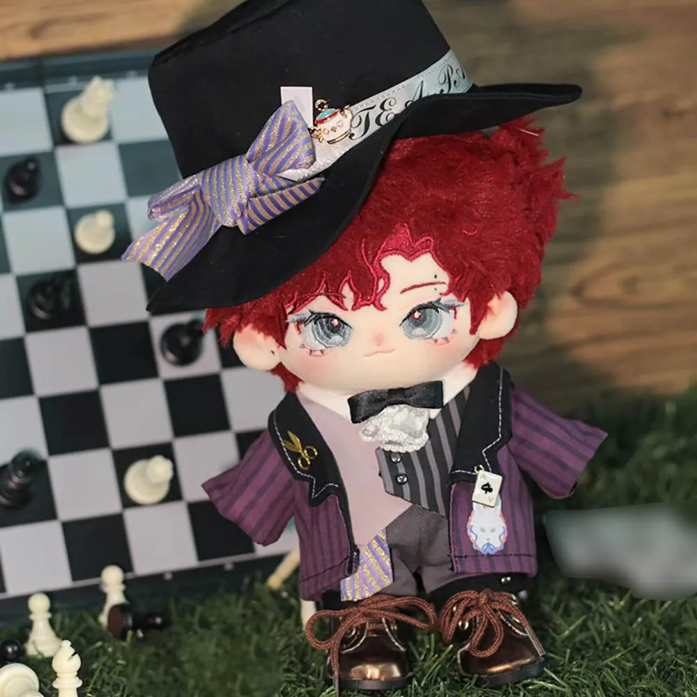 niannyyhouse 20cm Plush Doll Clothes Hat Coat Pants Vest Shirt Tie Shoes Purple Striped Uniform 8in Stuffed Toy Dressup