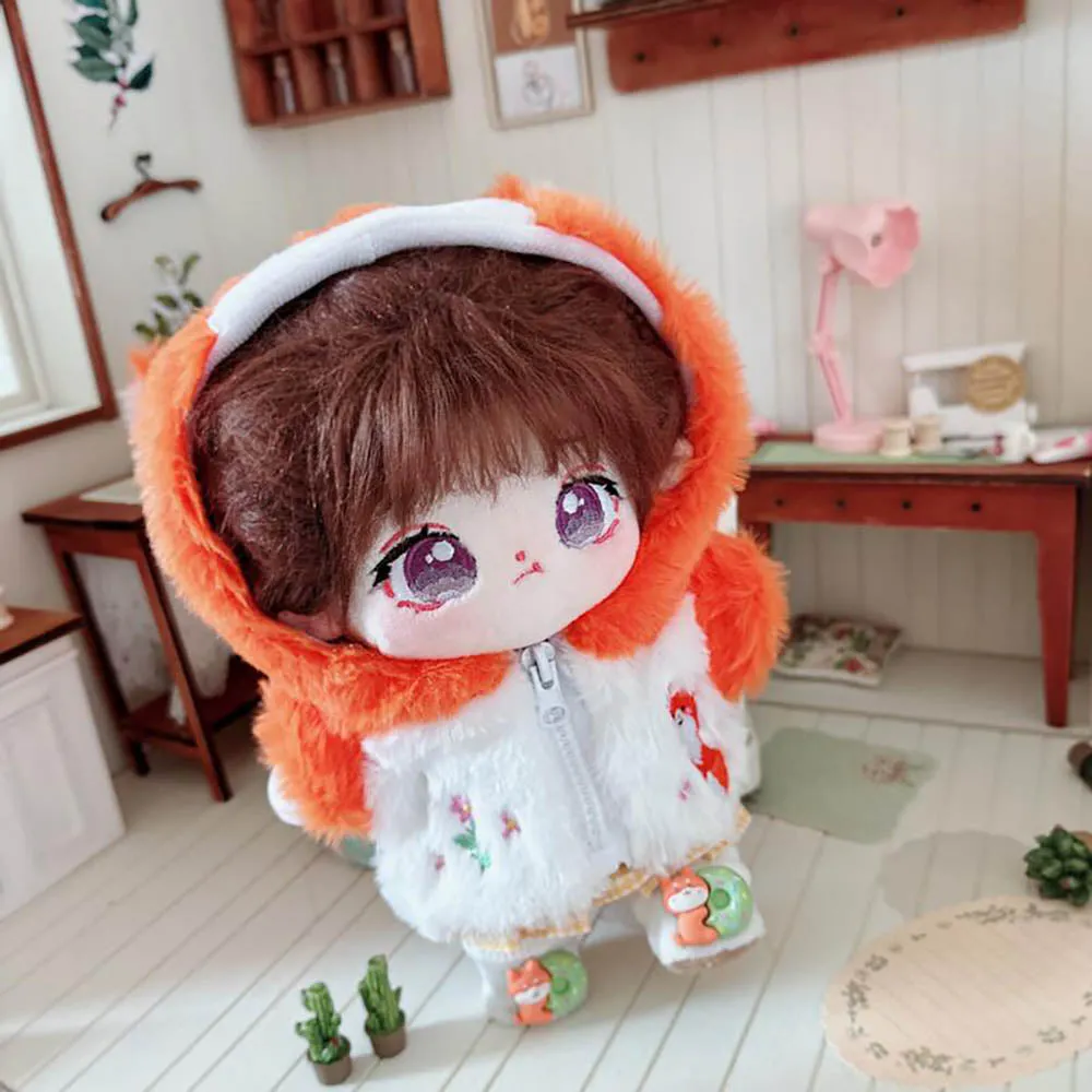 niannyyhouse 20cm Plush Doll Clothes Shark Dinosaur Fox Cat Jacket Hoodie Shoes 8in Doll Accessories Dress Up