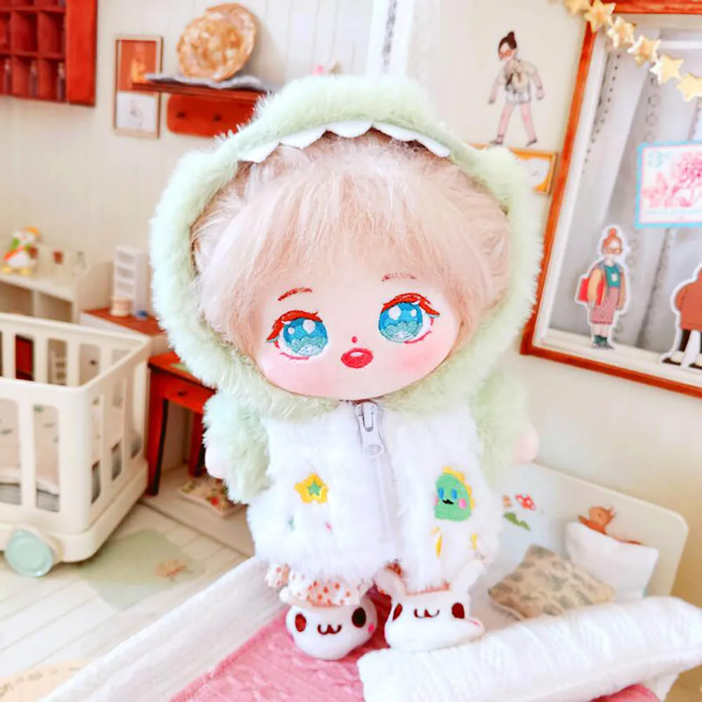 niannyyhouse 20cm Plush Doll Clothes Shark Dinosaur Fox Cat Jacket Hoodie Shoes 8in Doll Accessories Dress Up