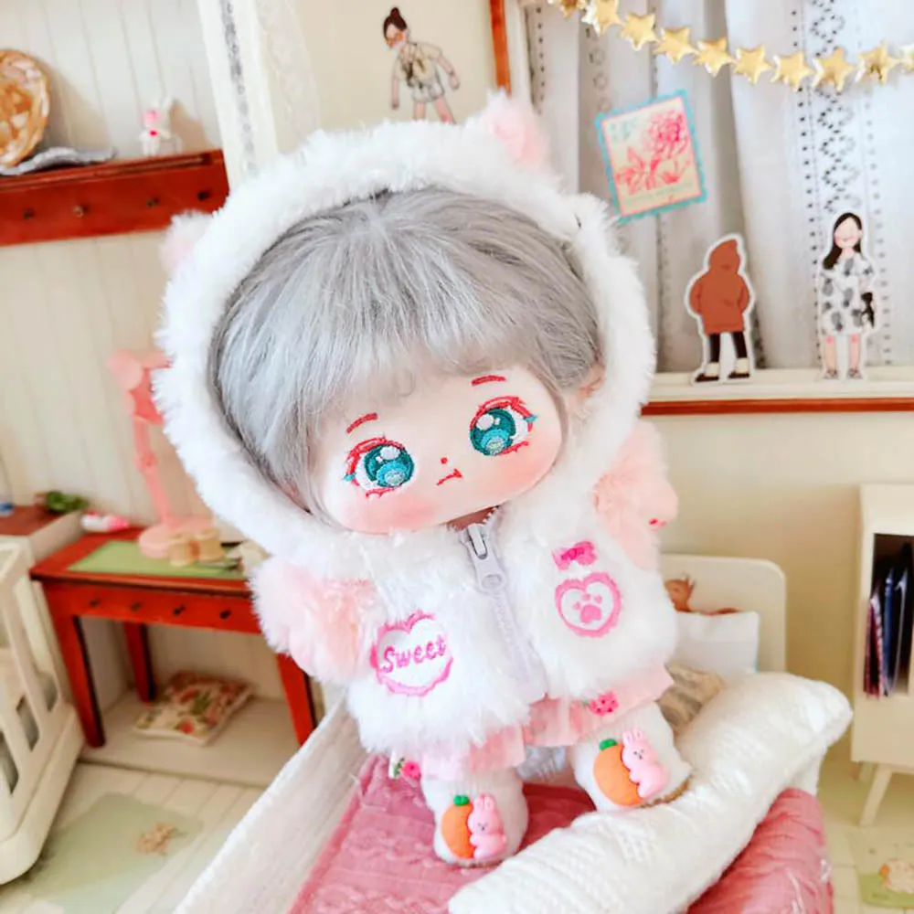 niannyyhouse 20cm Plush Doll Clothes Shark Dinosaur Fox Cat Jacket Hoodie Shoes 8in Doll Accessories Dress Up