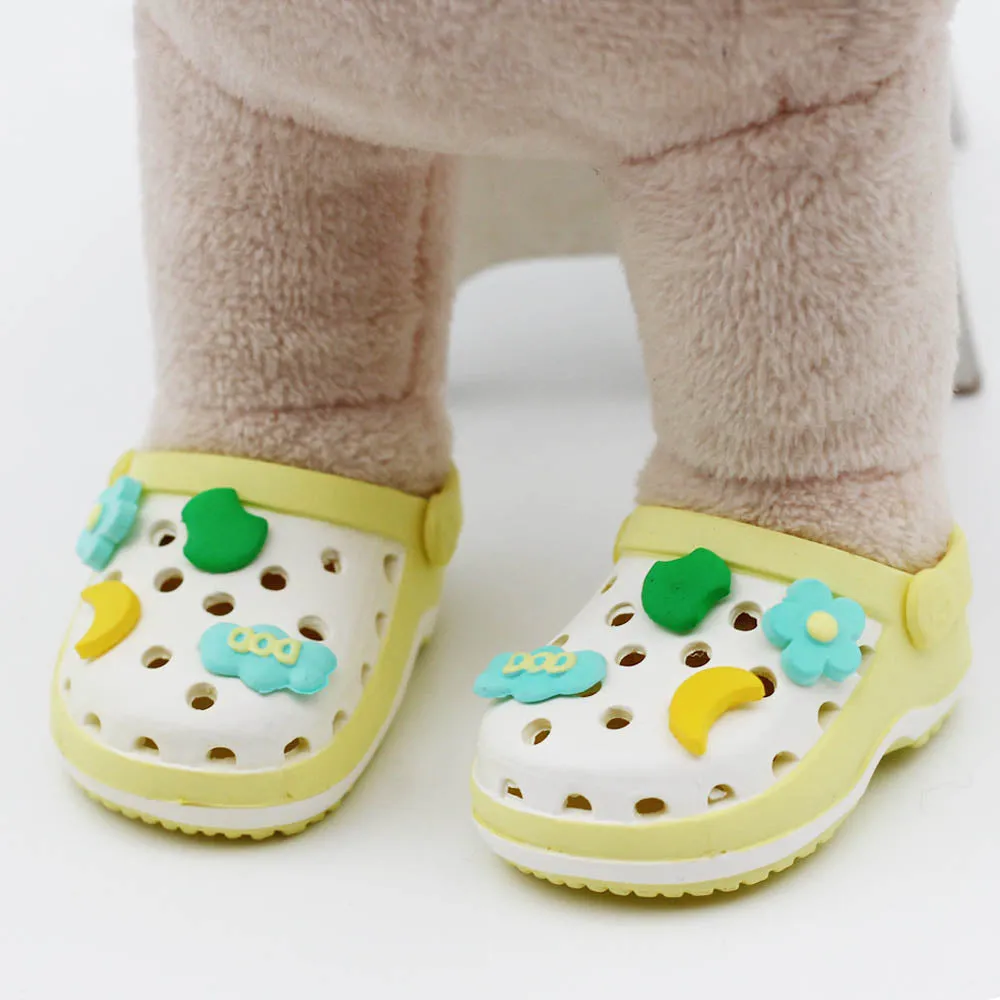 niannyyhouse 20cm Plush Doll Hole Shoes Length 5.5cm 8in Doll Slippers Beach Shoes Dress Up