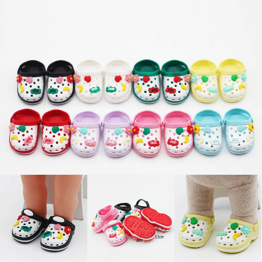 niannyyhouse 20cm Plush Doll Hole Shoes Length 5.5cm 8in Doll Slippers Beach Shoes Dress Up