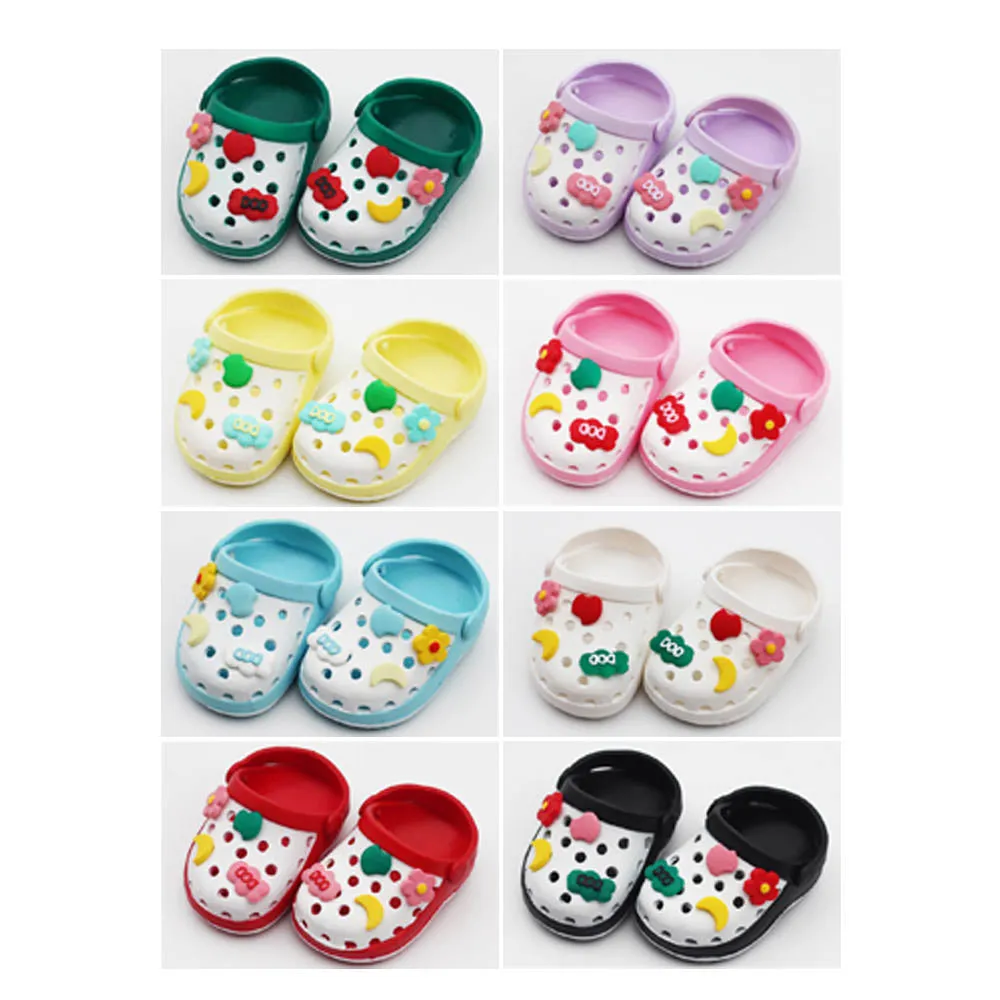 niannyyhouse 20cm Plush Doll Hole Shoes Length 5.5cm 8in Doll Slippers Beach Shoes Dress Up