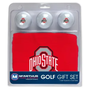 Ohio State Buckeyes McArthur Towel & Sports Golf Towel & Golf Balls Gift Set