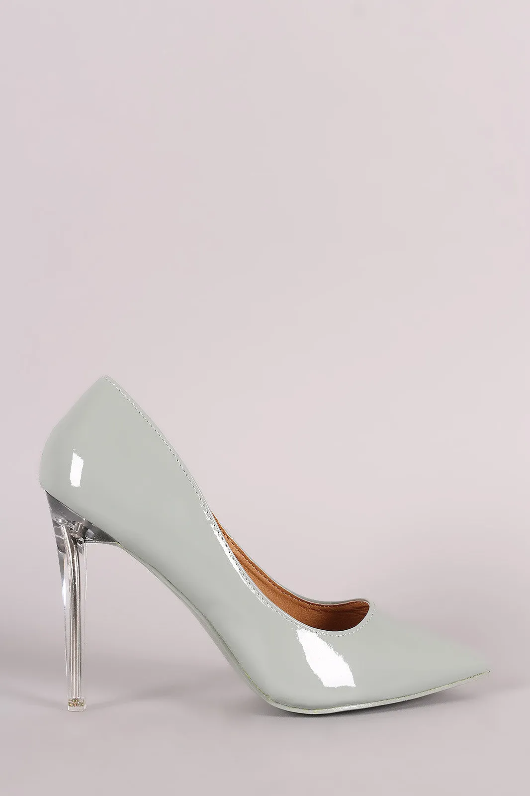 Patent Pointy Toe Lucite Stiletto Pump