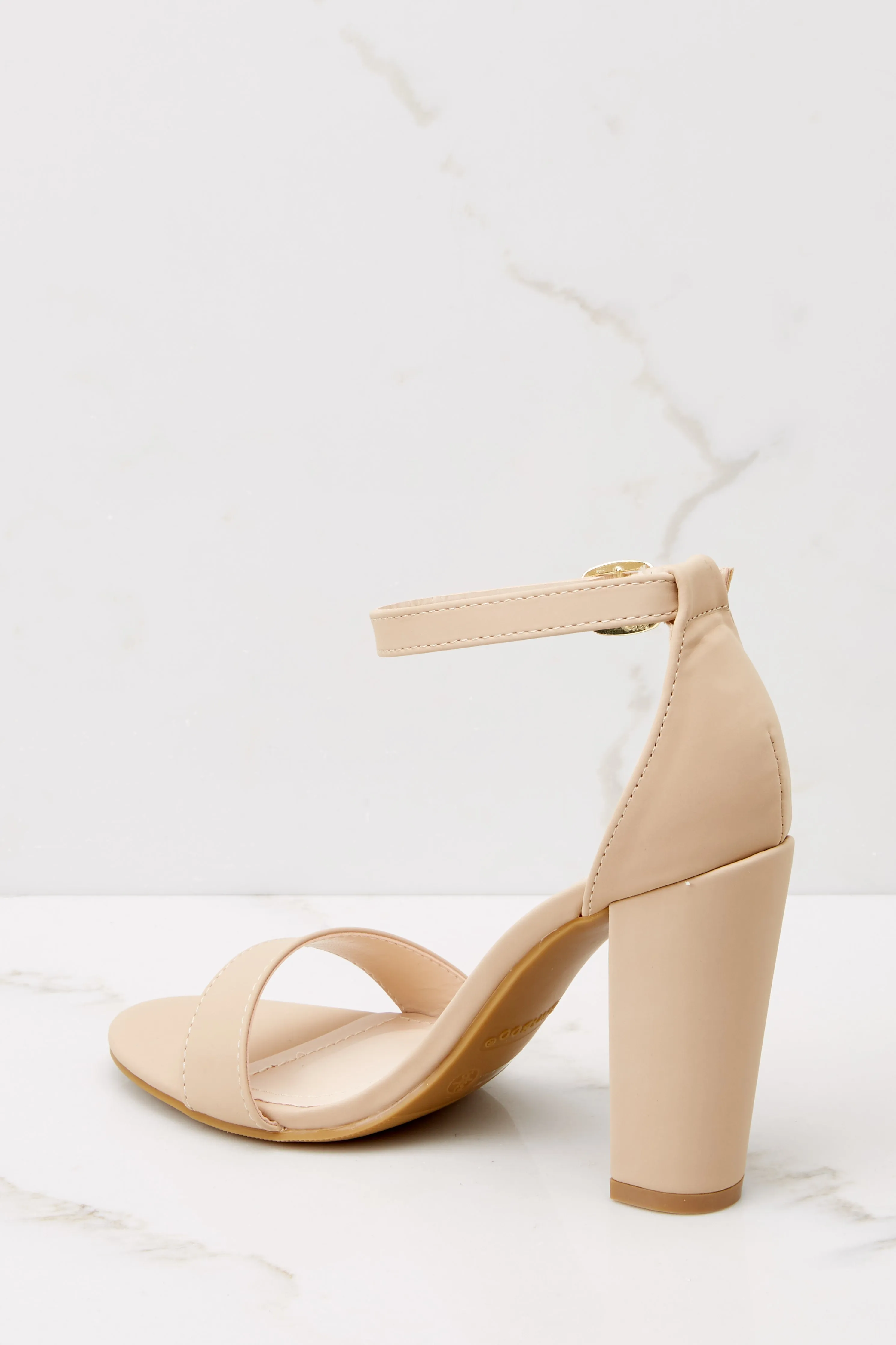 Plans To Dance Beige Ankle Strap Heels